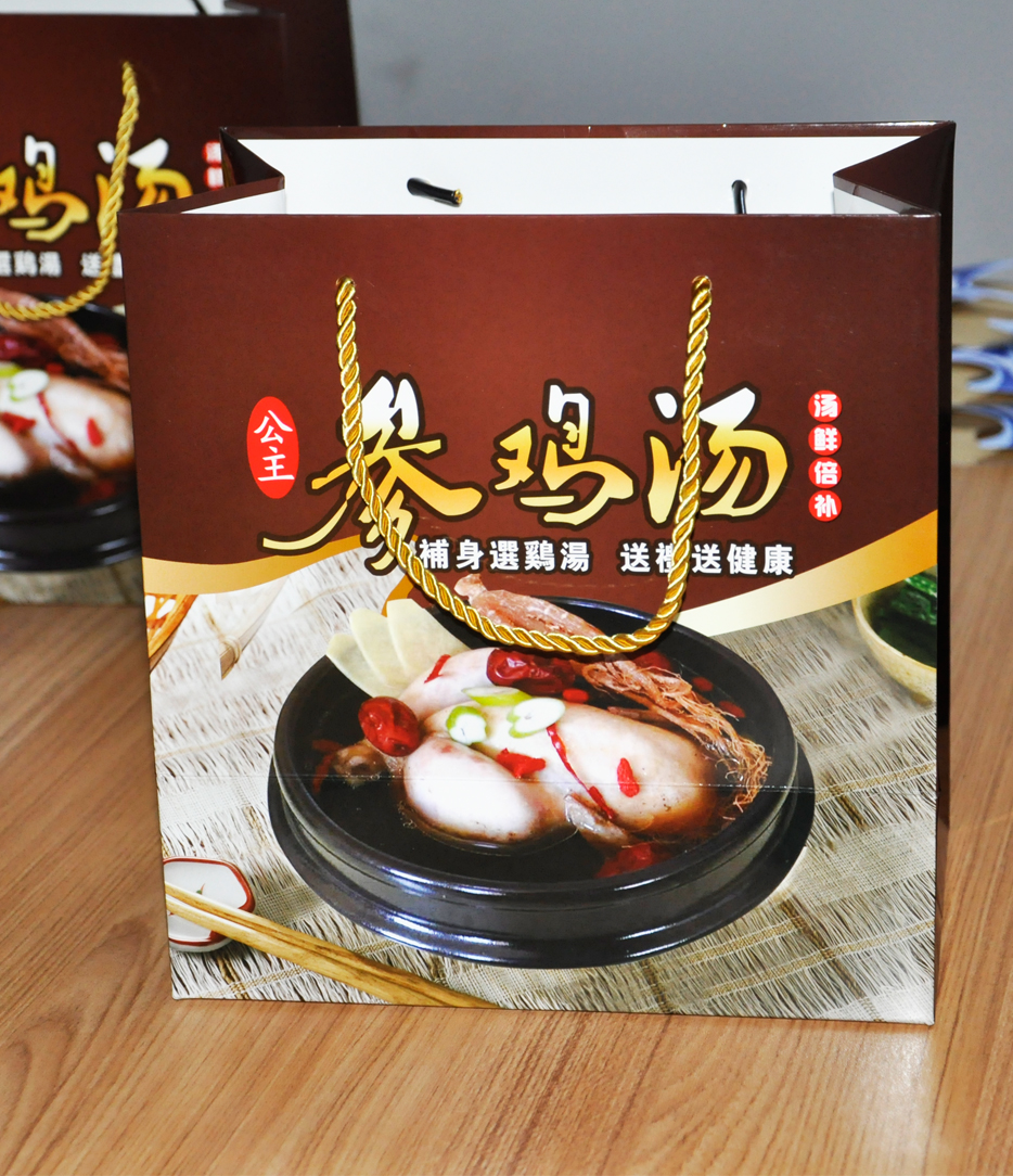 韓國(guó)參雞湯手提袋印刷